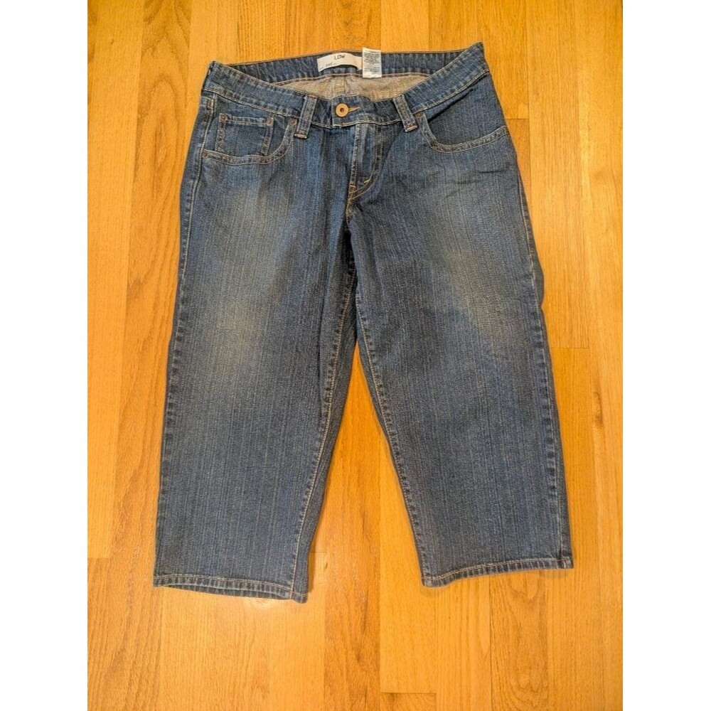 Levi's 542 Low Rise Capri Jeans Womens Sz 18 Denim Flap Pockets Cropped Blue